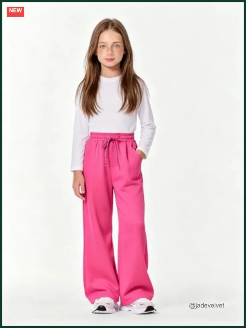 Girls Cotton Blend Sweatpants Straight Leg Drawstring Athletic Track Pants